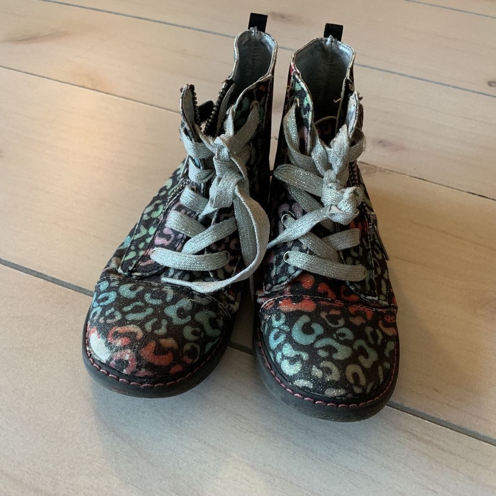 girls 12 just buds‎ boots multicolored leopard